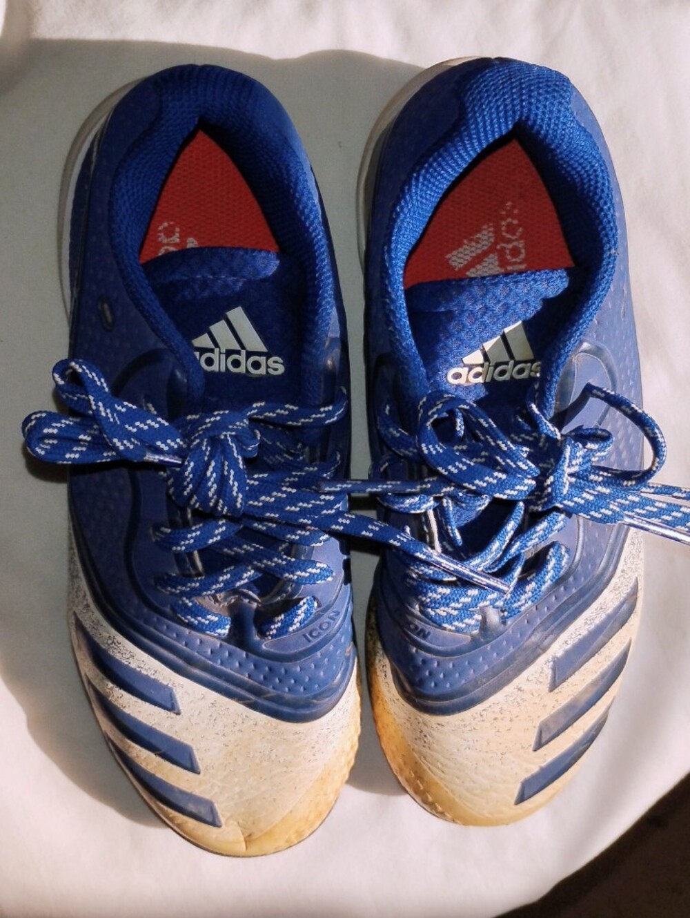 Adidas Blue Lace-Up Athletic Cleats with White Accents - Size 1.5
